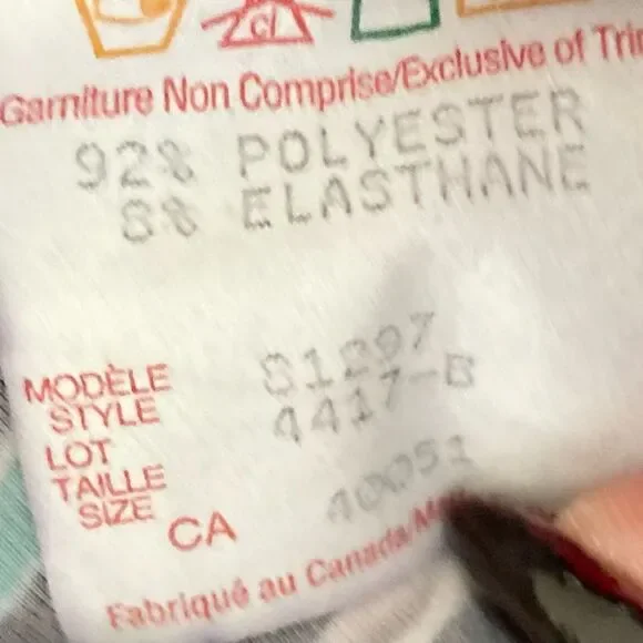 Frank Lyman v neck cap sleeve jersey knit dress black trim & belt graphic print - Picture 11 of 11